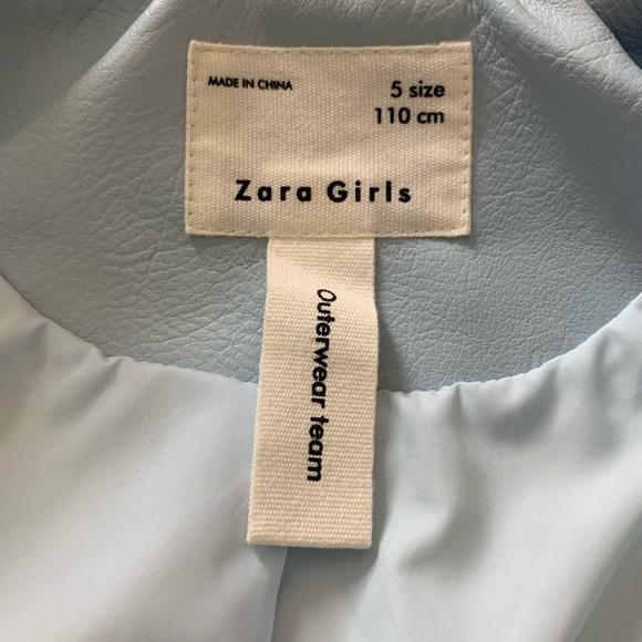 Baby Blue Vegan Moto Jacket Girls sz 5 like new - Picture 7 of 8